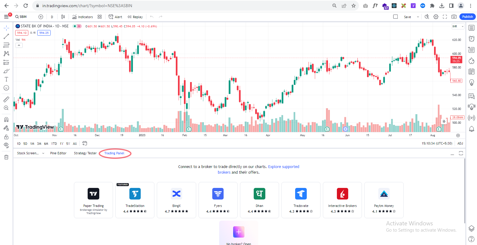 Tradingview-trading-panel
